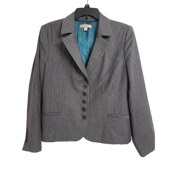 Caslon Jackets & Blazers - Caslon 16 Wool Cropped Business Casual Winter Blazer Charcoal Gray
